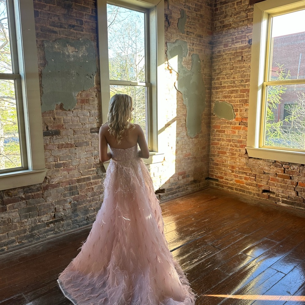 Elegant Pink Strapless Gown